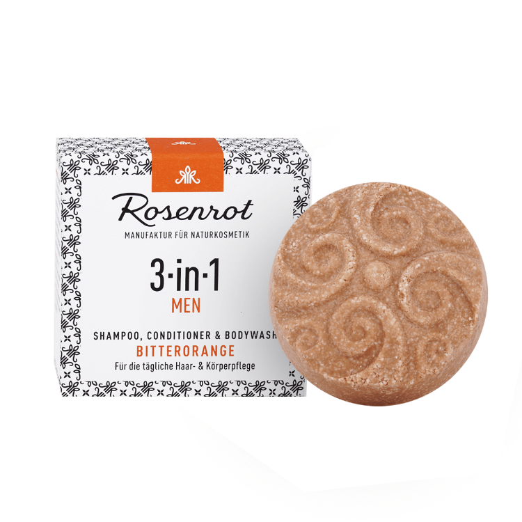 ROSENROT SOLID SHAMPOO MEN 3-IN-1 BITTER ORANGE 60GR