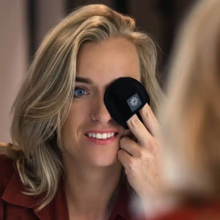 14 Wasbare wattenschijfjes zwart met houder